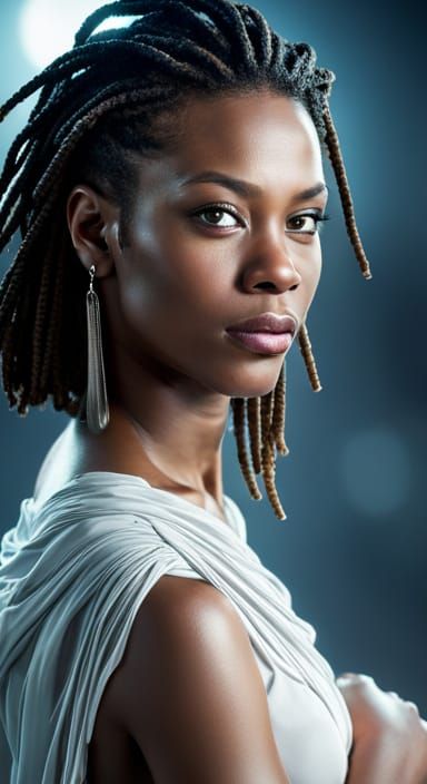 Black beautiful woman with dreads