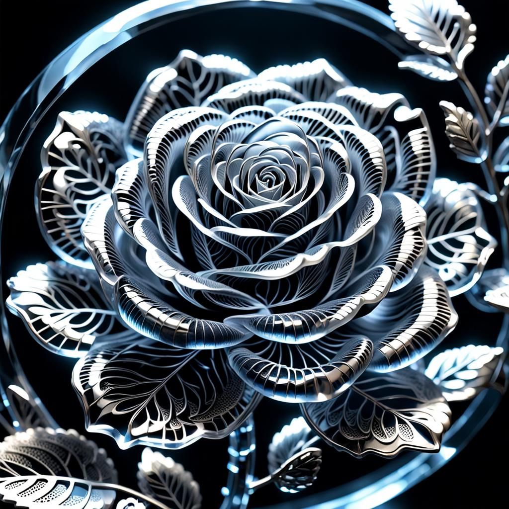 Filigree Rose Quartz Carving in Macro Shot