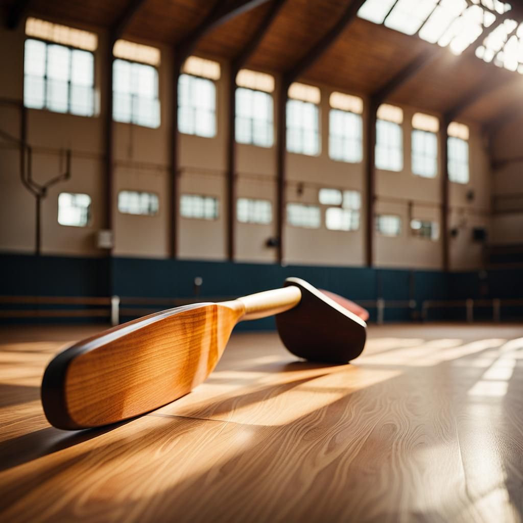 Wooden Paddle in Old Sports Centre: Bokeh Photography