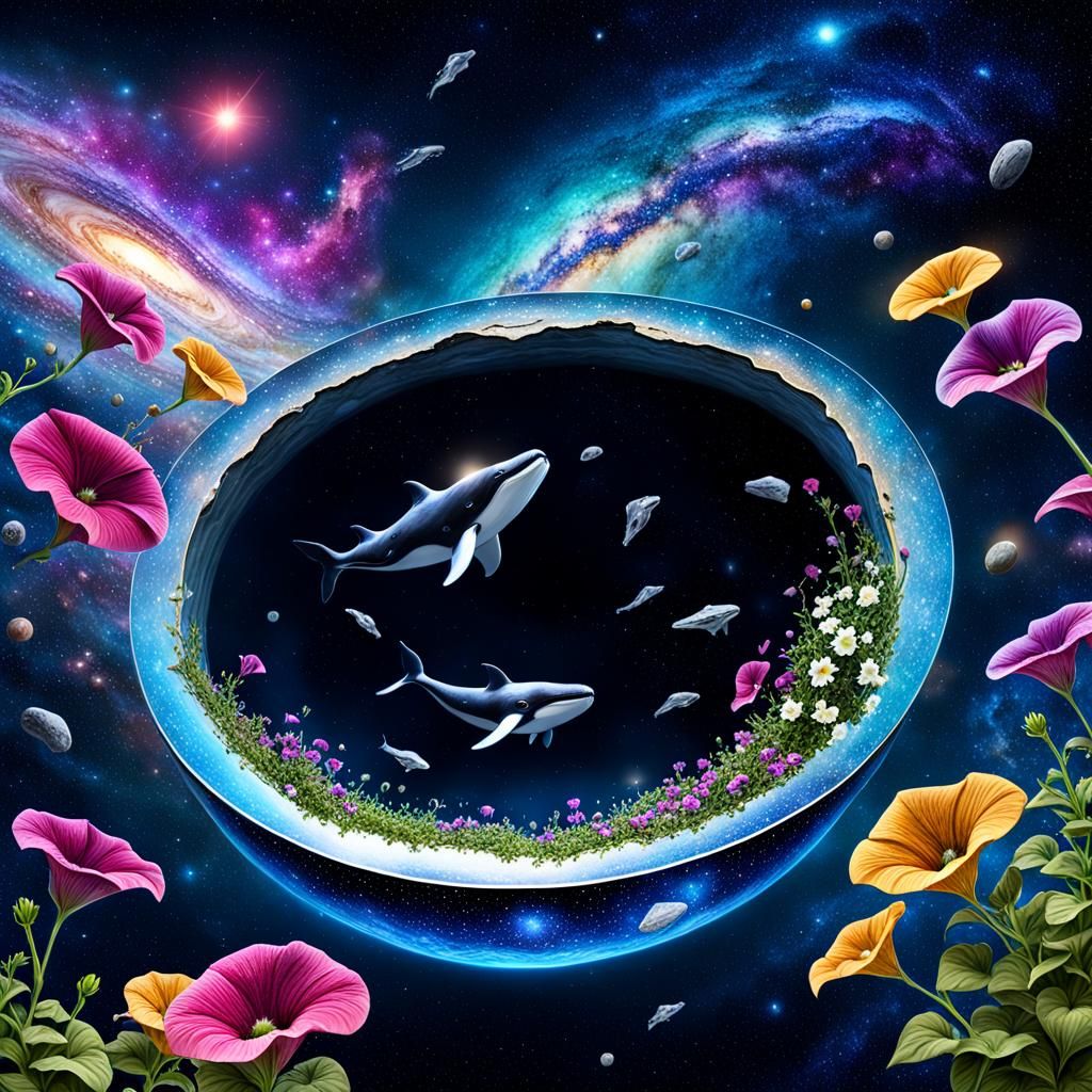 Whale and Petunias in Asteroid Belt