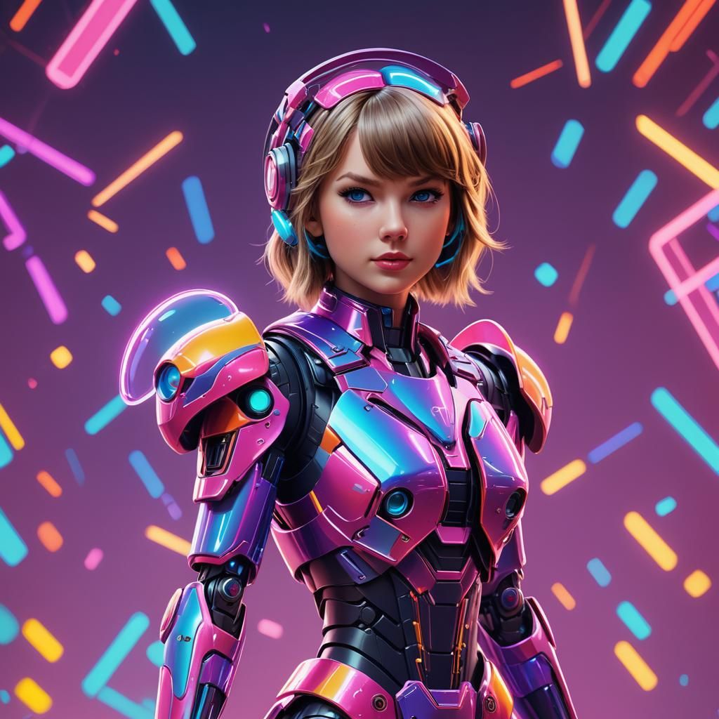 Taylor Swift Neon Robot Armor in 3D