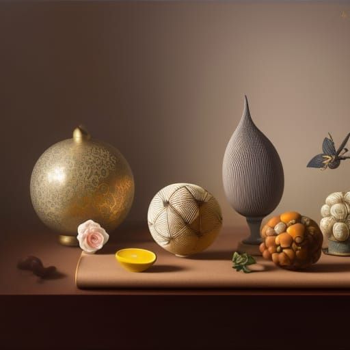 Ethereal Still Life in Surreal Fantasy Style
