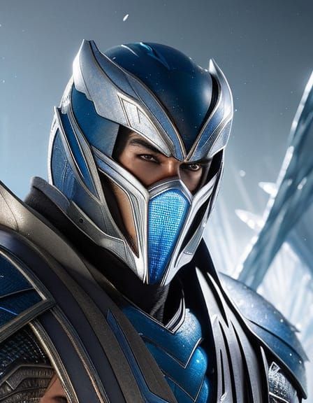 Icy Warrior Portrait in Digital Art Style