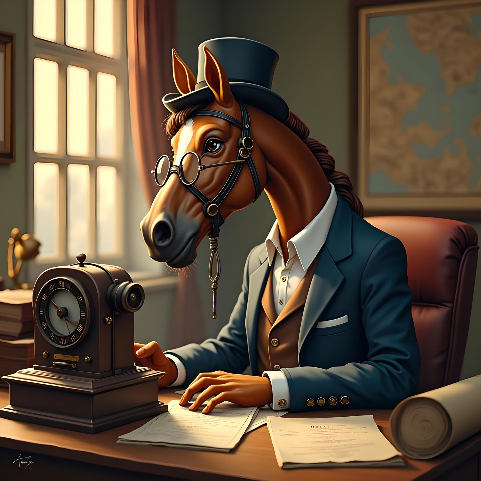 Horse in Suit Sends Morse Code Message