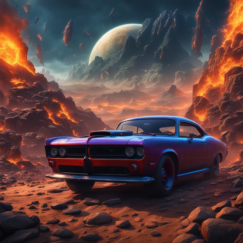 Detailed Hellcat Matte Painting in Deep Color