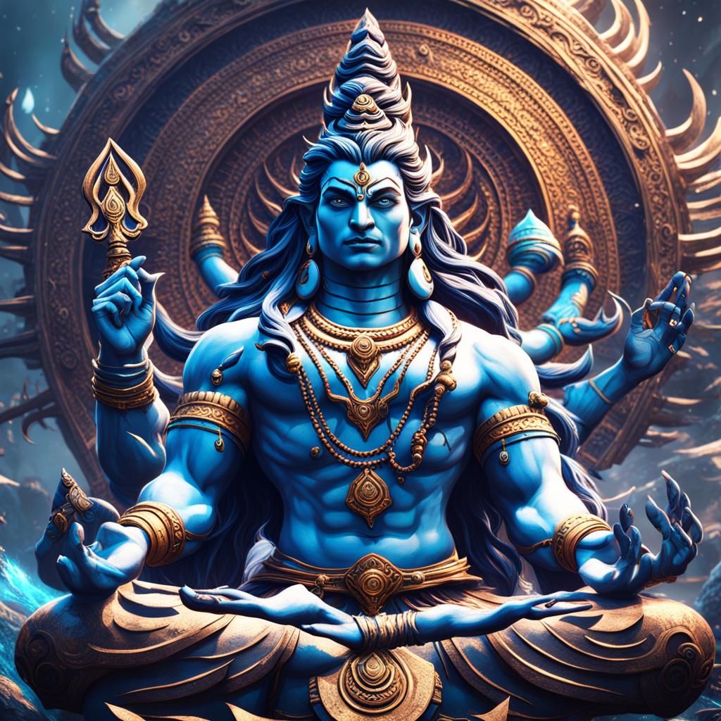 Detailed Matte Painting of Shiva in 8K