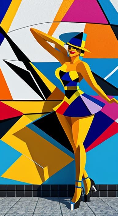 Vibrant Tap Dance Cubism Masterpiece