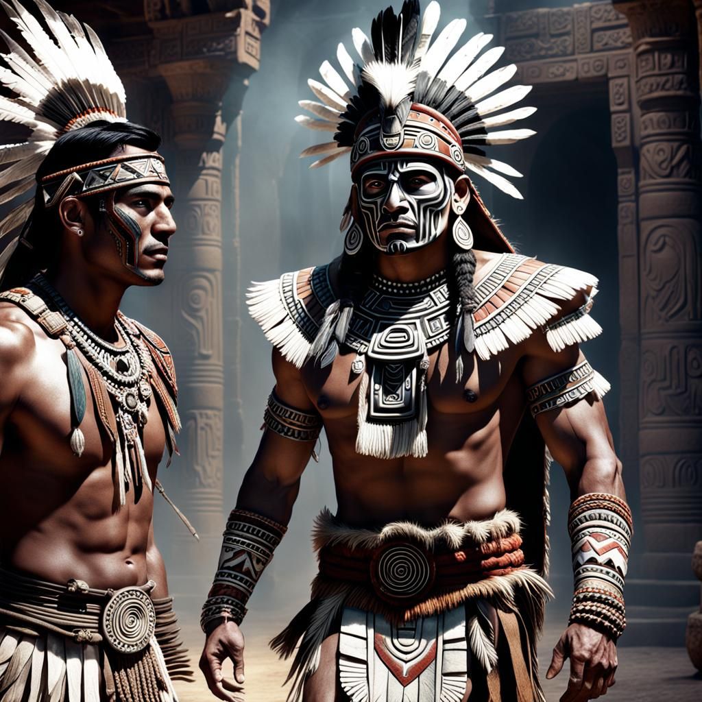 Aztec Warrior's Ghostly Awakening in Photo-Realistic 4K