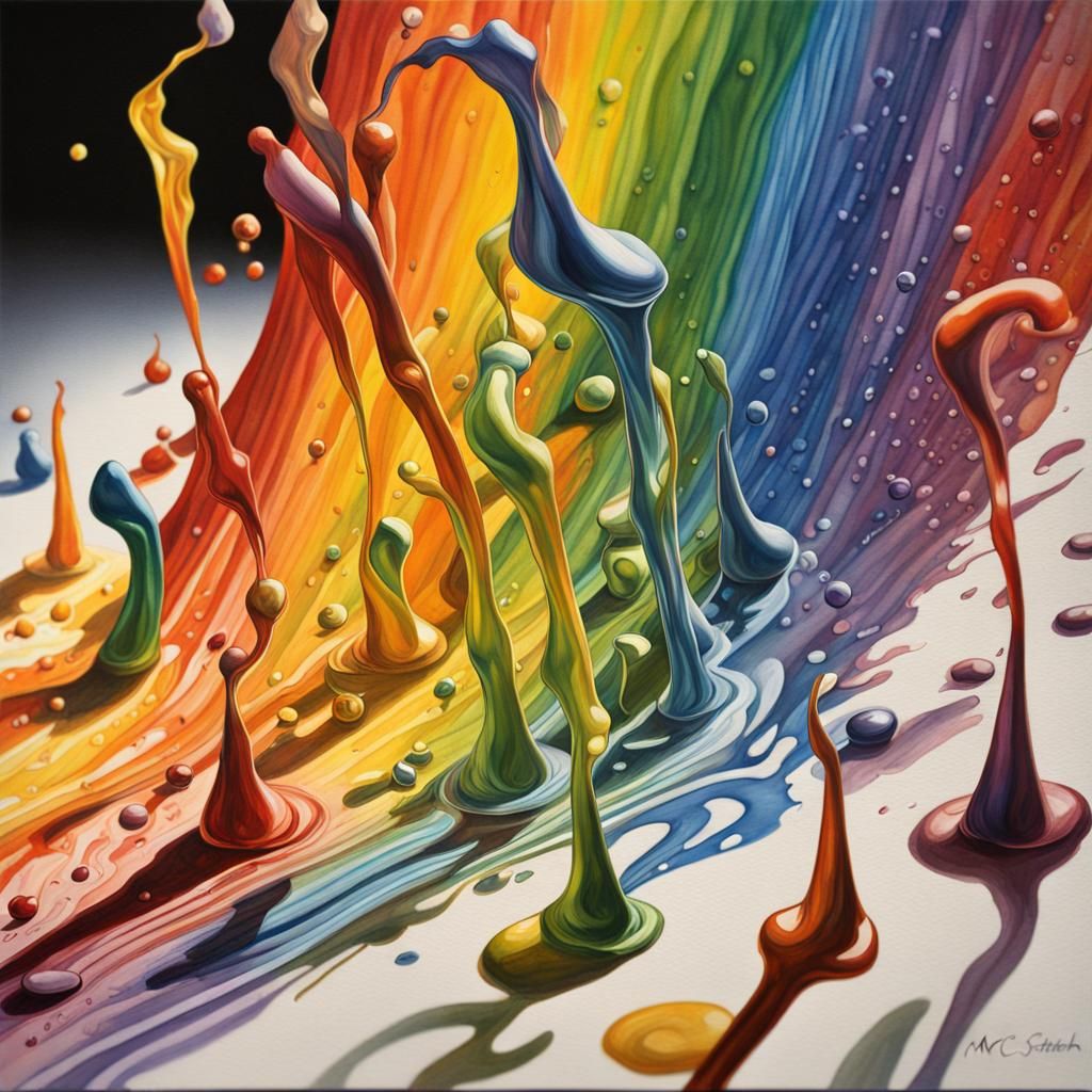 Surreal Prism Crystal Rainbow in Hyperdetailed Oil Painting ...