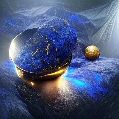 Lapis Lazuli Sphere Floating in Space