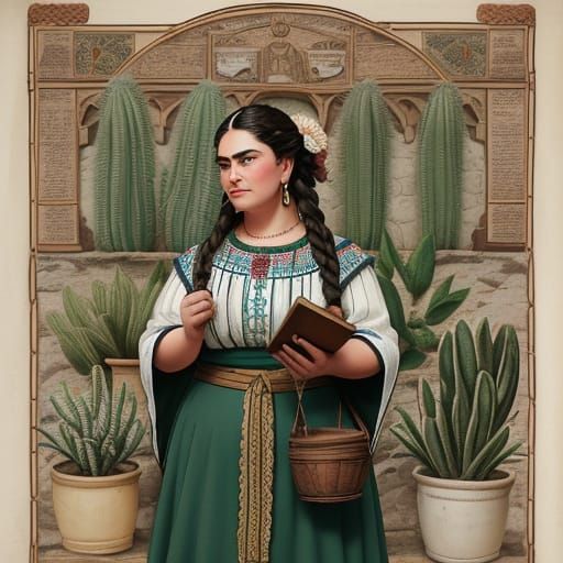 Halfling Sage Studies Map, Frida Kahlo Style