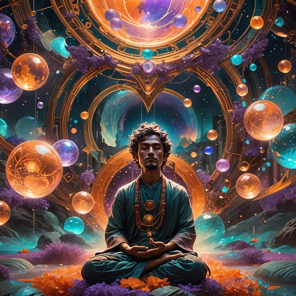 Meditating in a Surreal Dreamscape: Digital Art