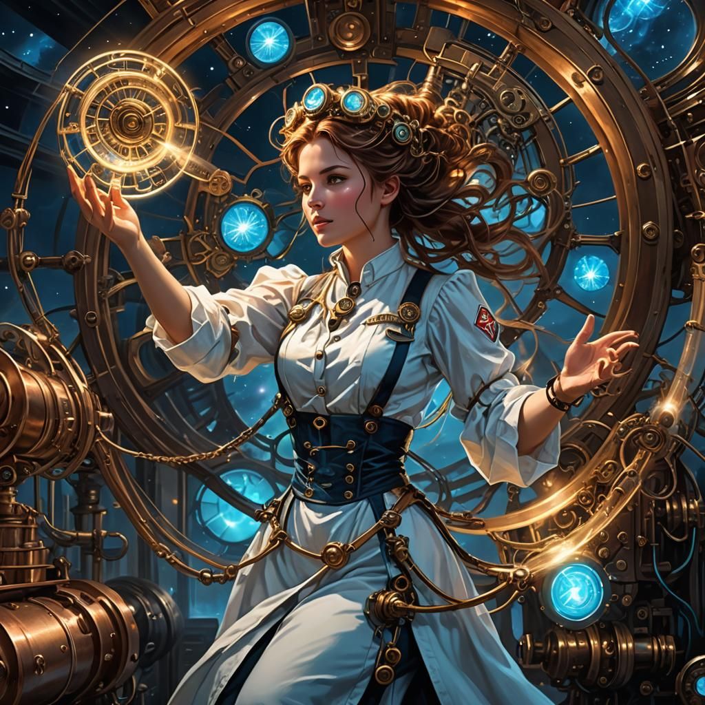Steampunk Nurse Heals with Mystical Energy