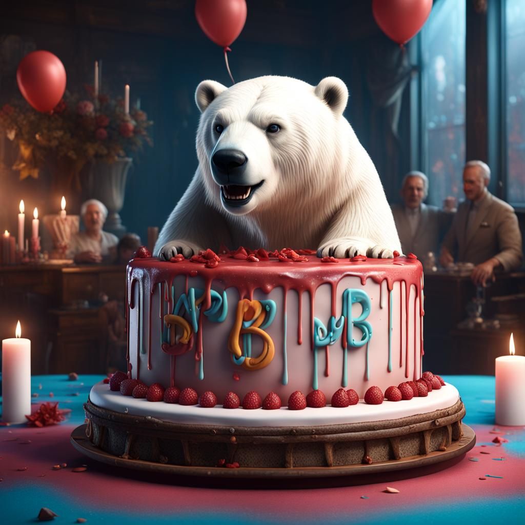 Giant Cake with Polar Bear Head