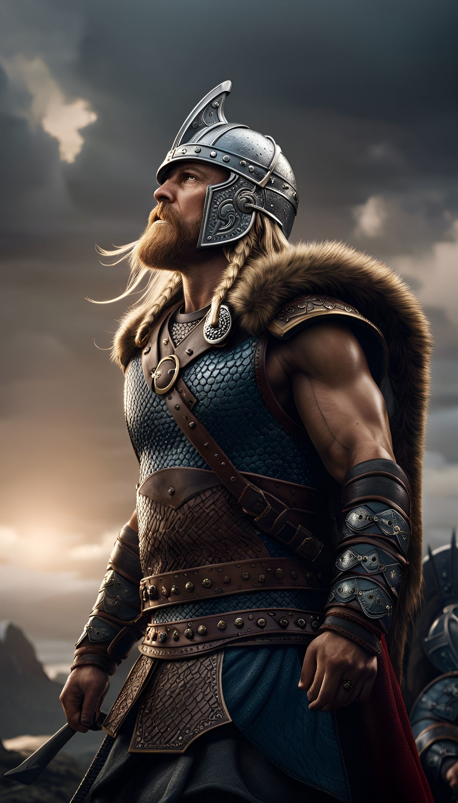 Viking Warrior Awaits Valkyries: Hyperrealistic Concept Art
