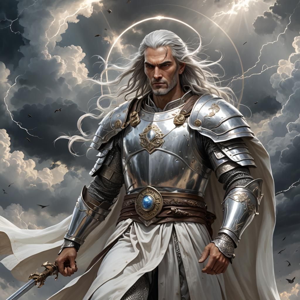 Storm God with Silver Fan: Fantasy Concept Art