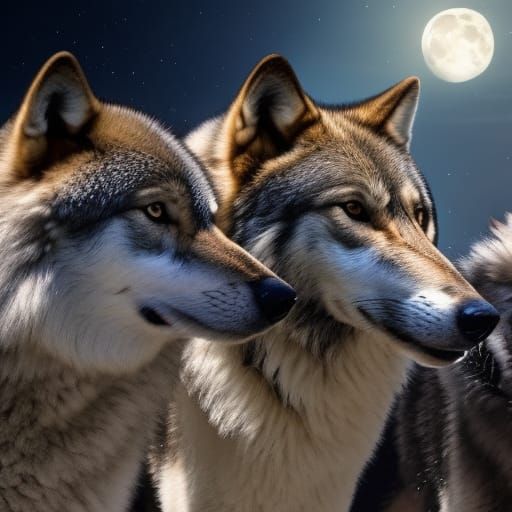 Wolves at Night: A Cinematic Wildlife Portrait