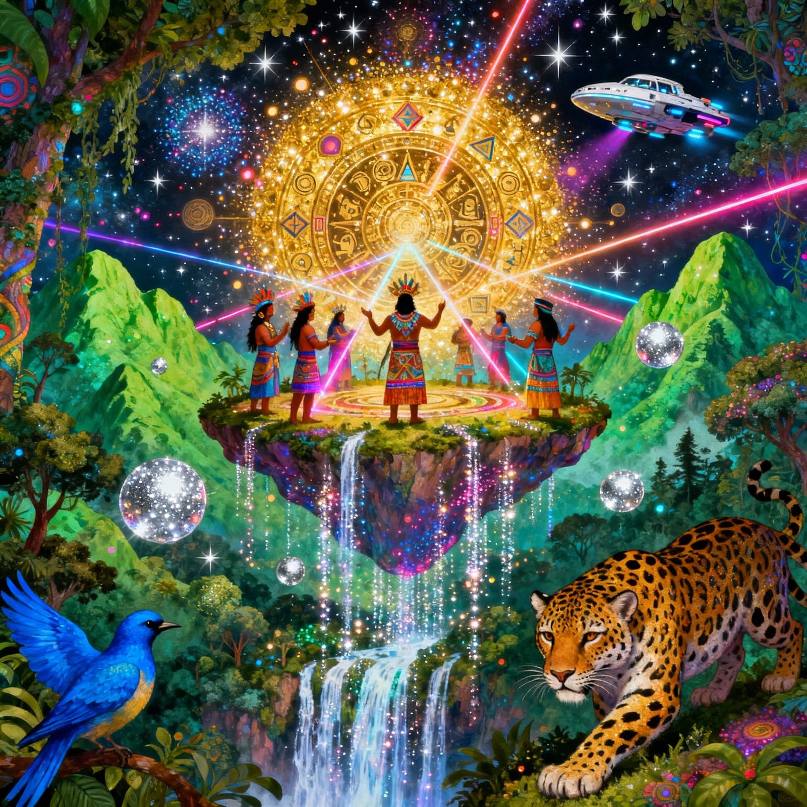 Indigenous Future Ceremony with Laser Lights and Space Porta...