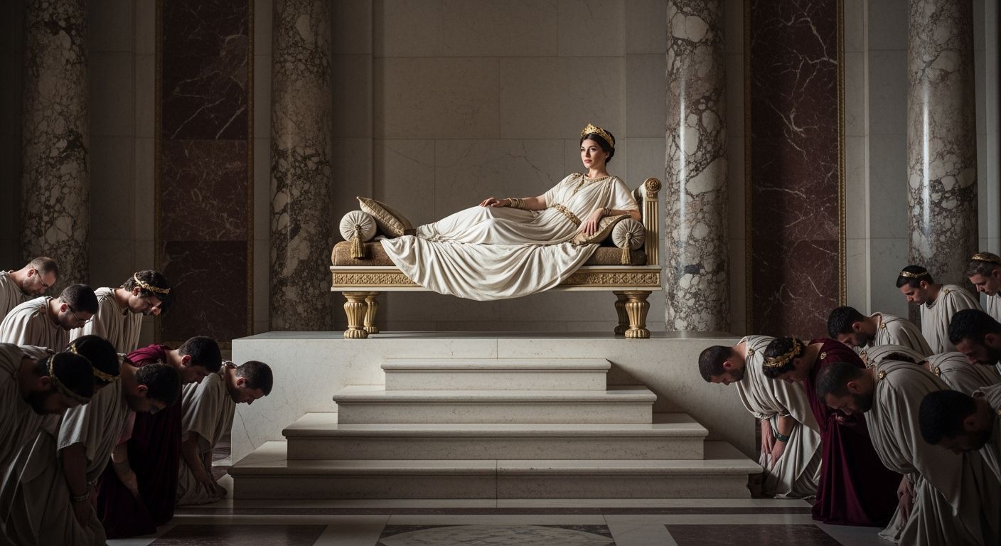 Roman Empress in Imperial Palace Throne Room