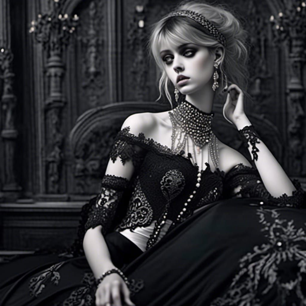 Gothic Glamour in Black and White with Velvet