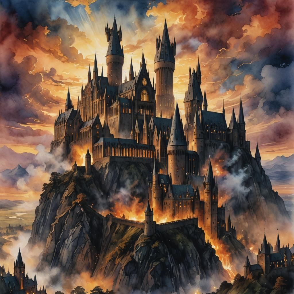 Hogwarts School: Fantasy Watercolor Concept Art