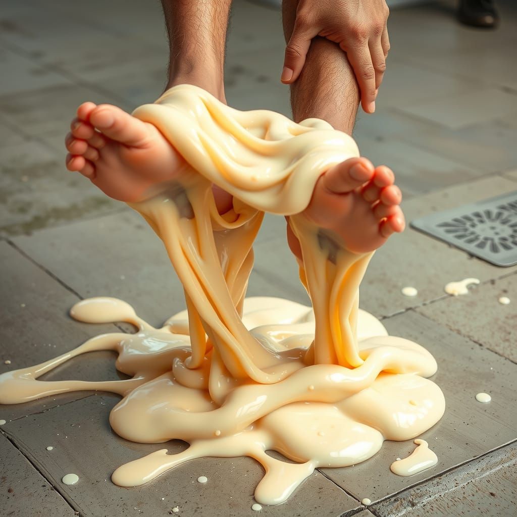 Man Stuck in Giant Glue Puddle