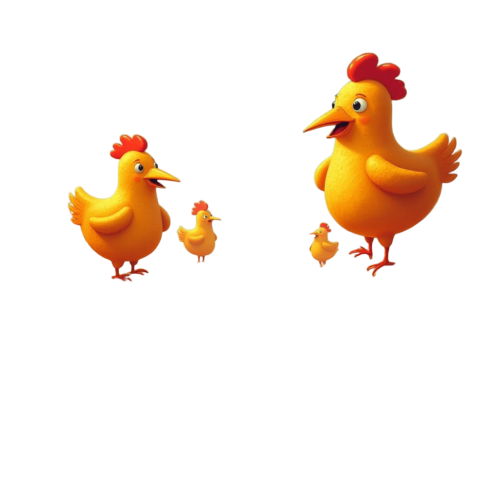 Vibrant Fanciful World of Chicken Nuggets in Whimsical Carto...