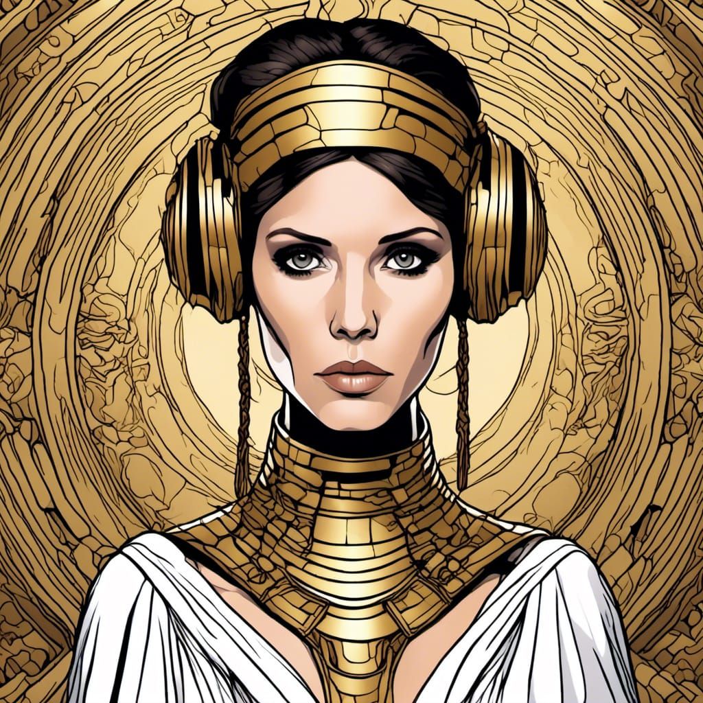 Colorful Pop Art Portrait of Princess Leia