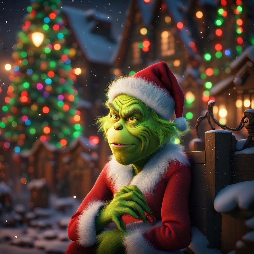 Spooky Christmas Grinch in Detailed Matte Painting
