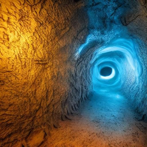 Surreal Brain in Underground Tunnel, Macro Photography