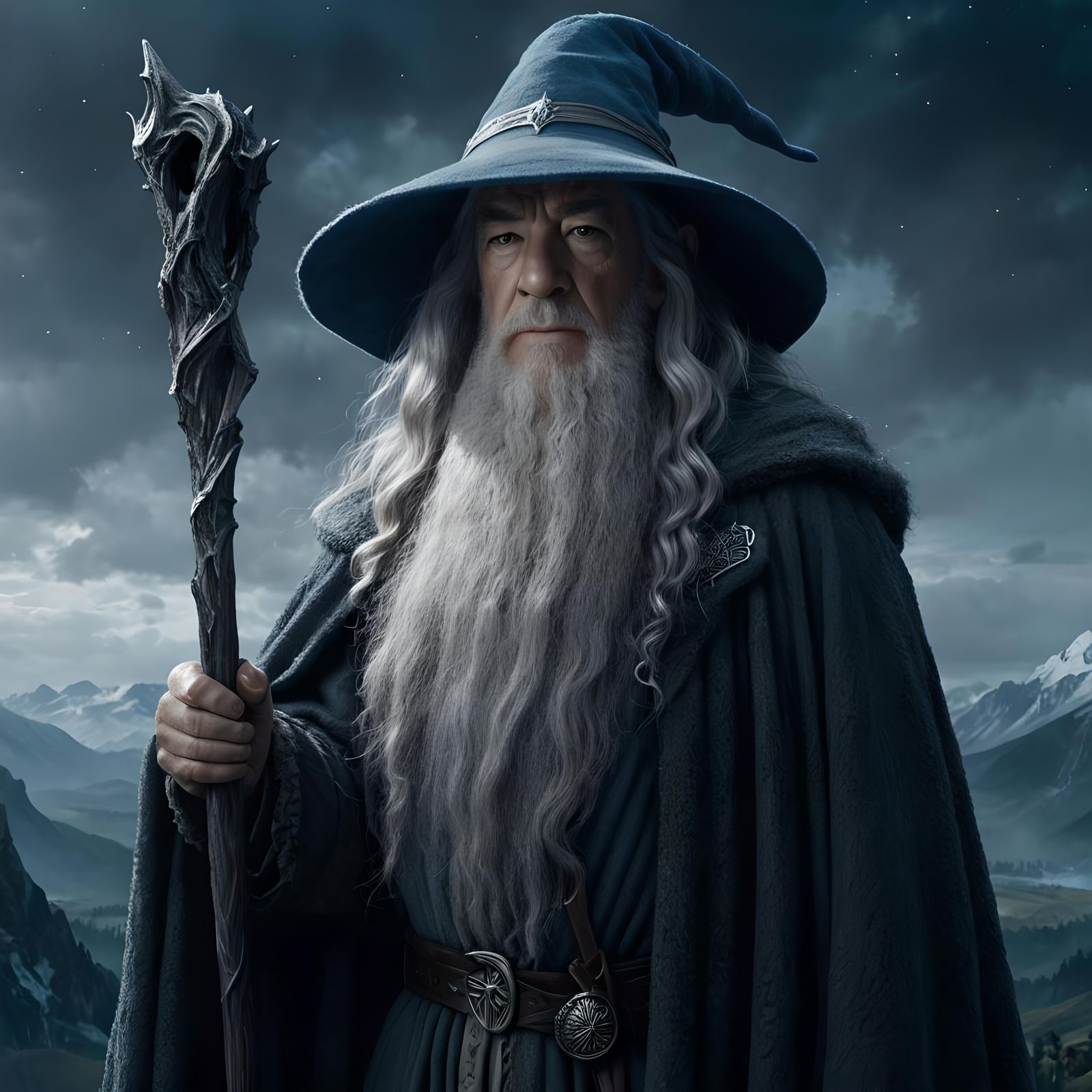 Ian McKellen as Gandalf the Grey, The Hobbit with Mountain S...
