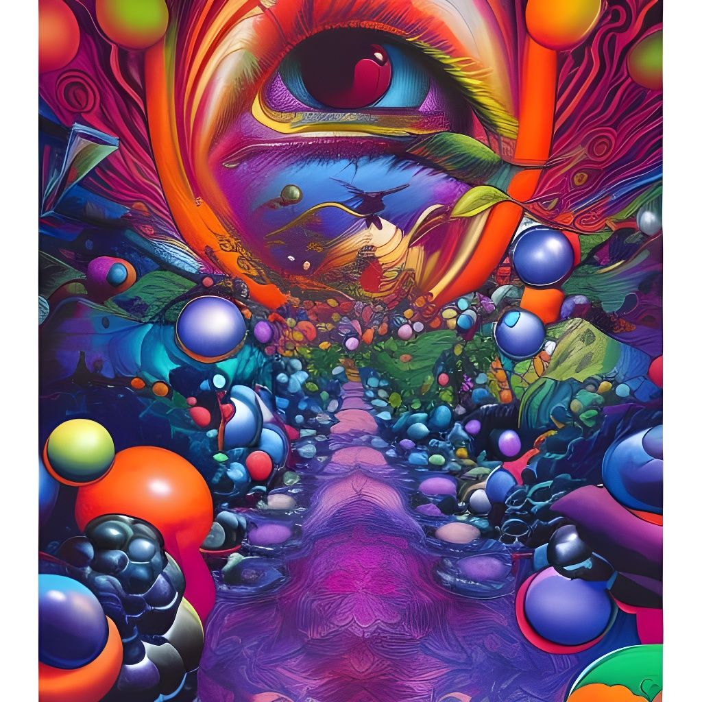 Psychedelic Candyland Wonderland in Comic Book Style