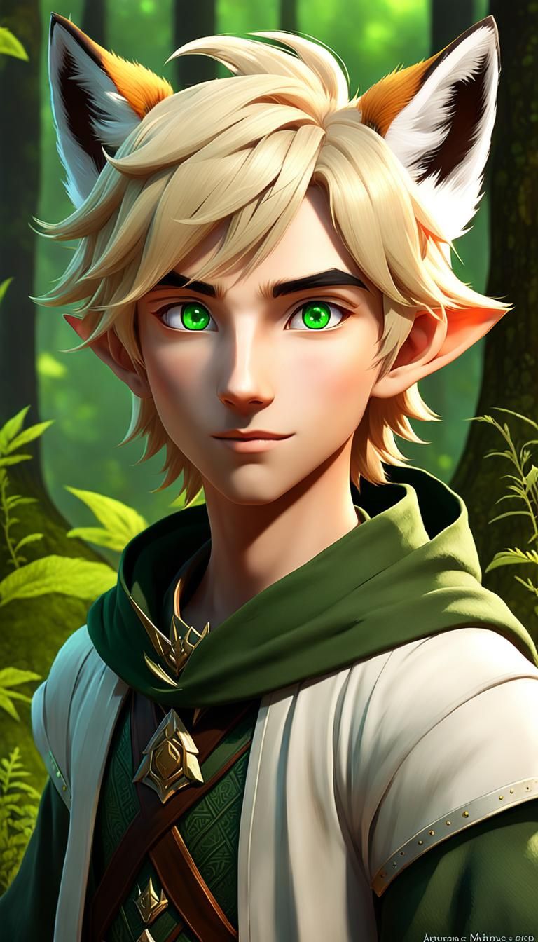 Foxy Youthful Druid with Red Fox Heritage