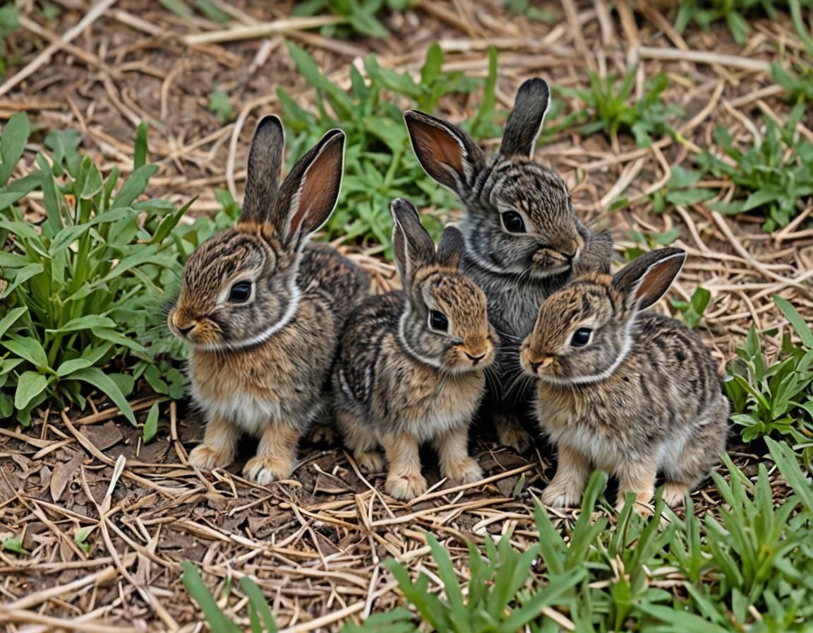 Adorable Wild Baby Bunnies