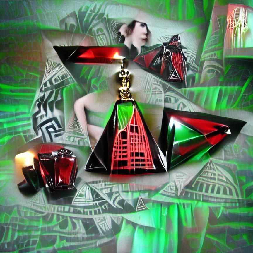 Cyberpunk Art Deco Pyramid Ritual in Film Noir Style