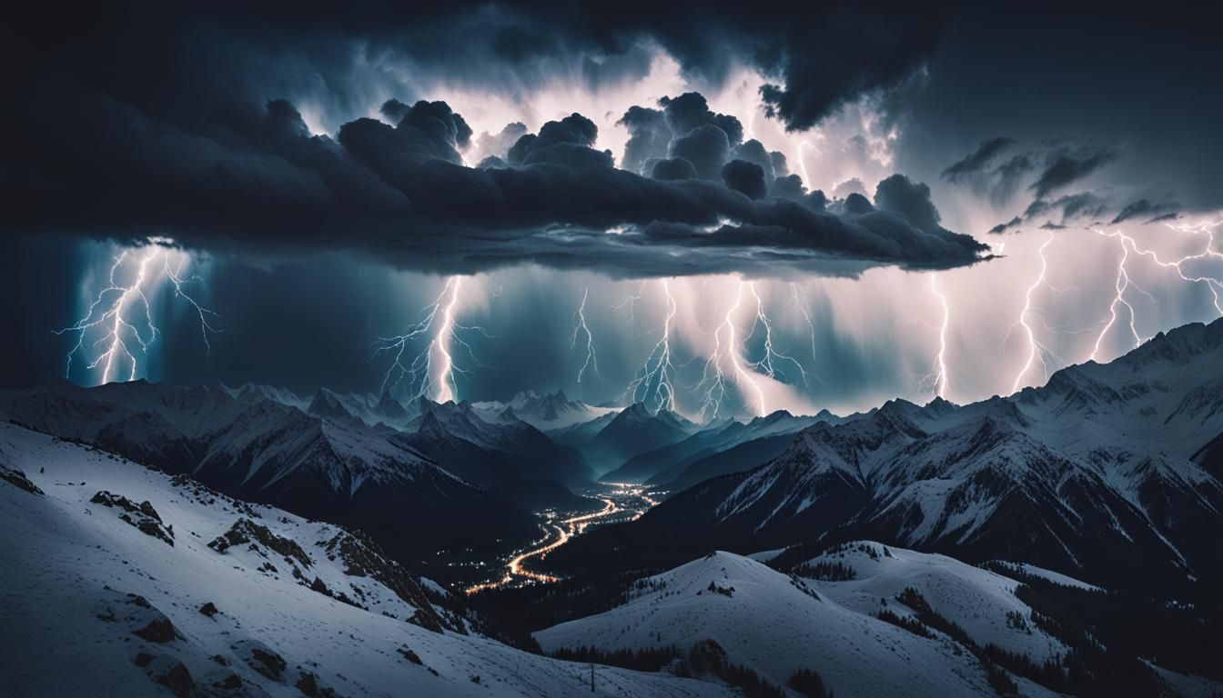 Epic Storm Rages Over Pyrenees Mountains