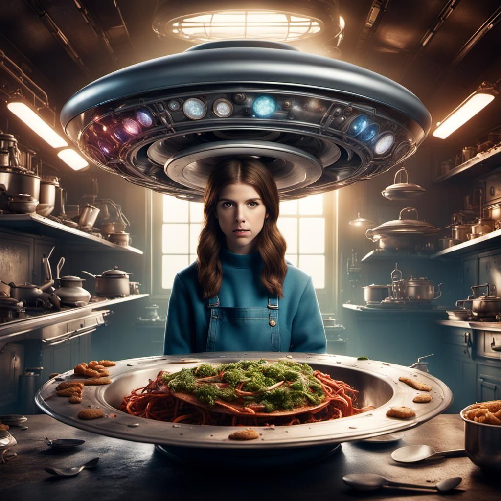 Anna Kendrick in Kitchen Utensil UFO
