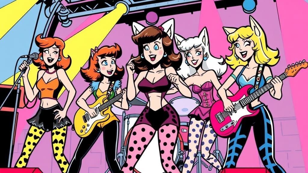 Josie and the Pussycats Rock Concert in Comics Style