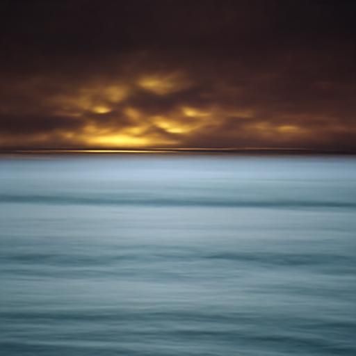 Sunset Over Ocean with Stars, Photorealistic Style