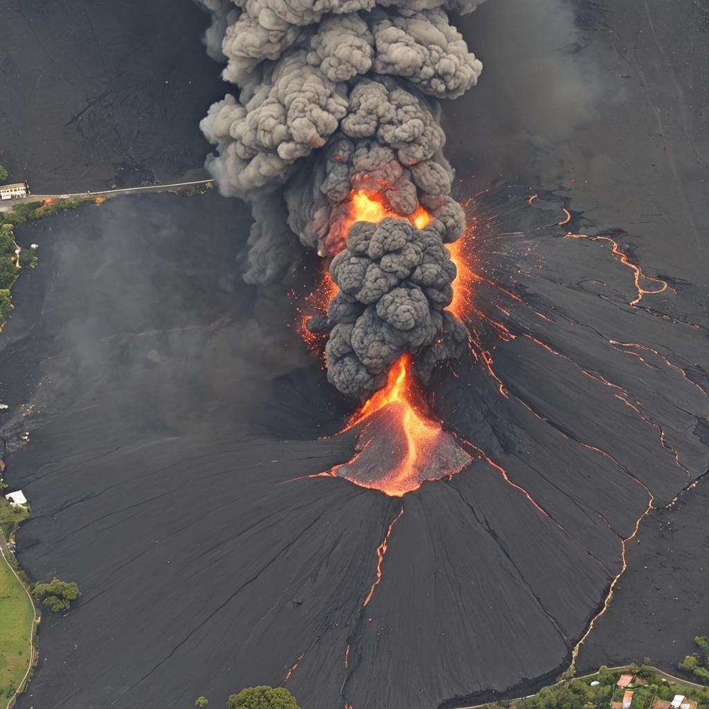 STROMBOLI lava Fire overflow from craters, avalanches, hydro-magmatic explosions lava/sea, throwing blocks hundreds of m...
