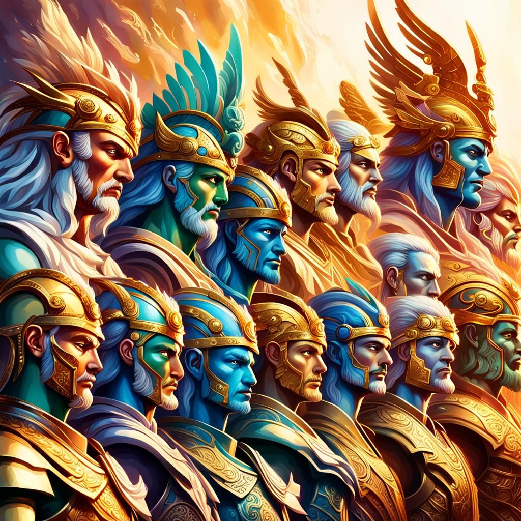 Council of Gods Judging Mortals: Hyperrealistic Concept Art