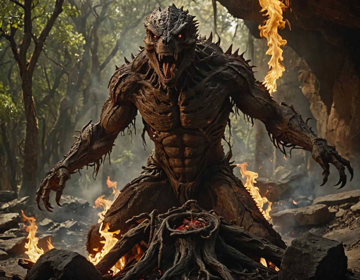 Hellish Torment in Cinematic Film Still