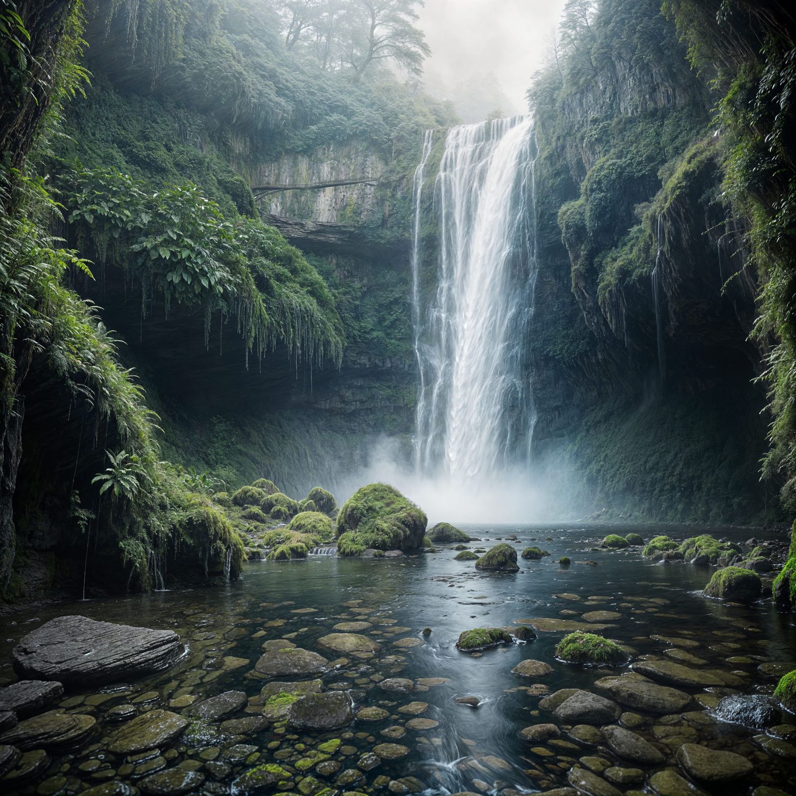 Misty Waterfall Oasis