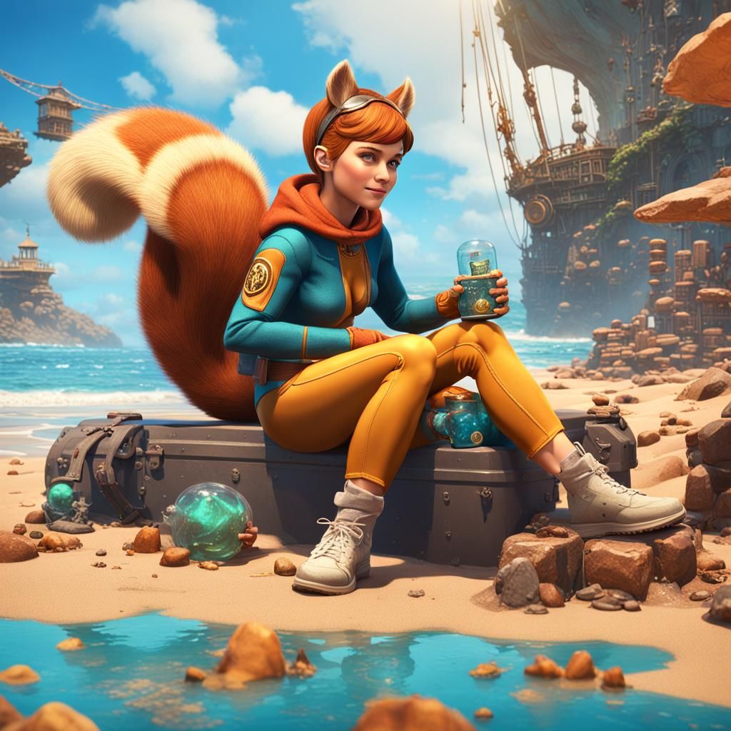 Squirrel Girl's Leisure Time: Detailed Matte Painting