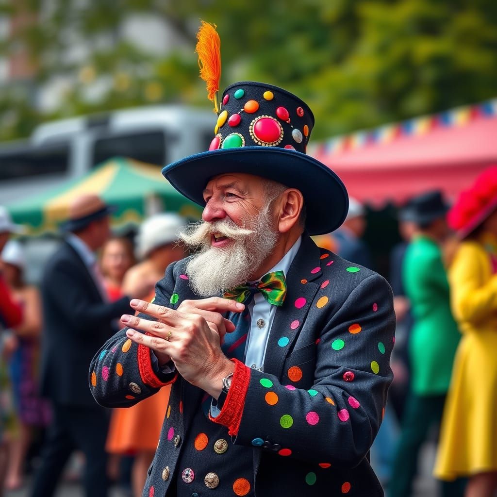 Lively Hatpin Dancing a Jig in Vibrant Colors
