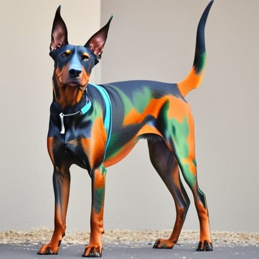 Paintsploding Doberman (camo variant)