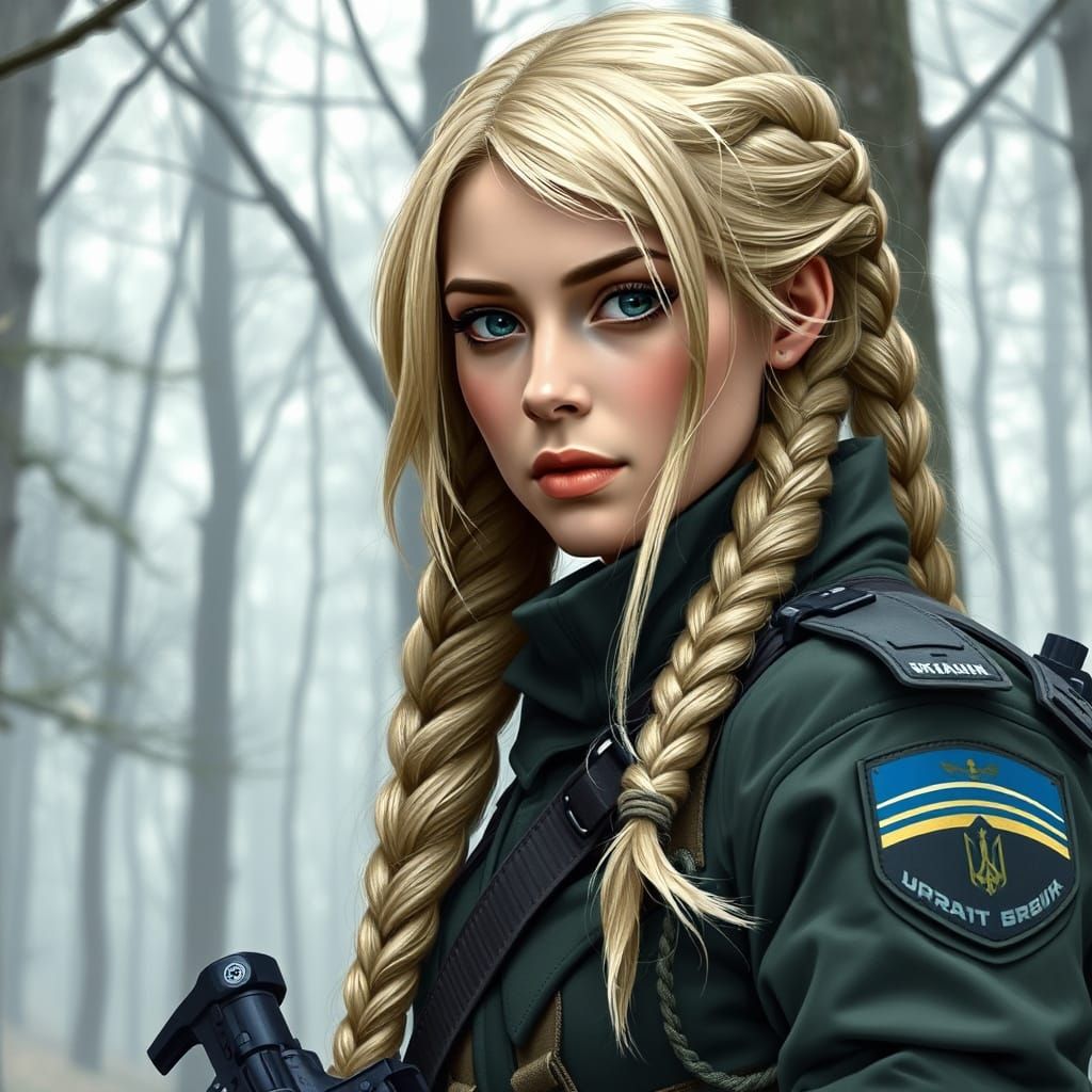 Ukrainian Warrior Woman in Fantasy Combat Gear