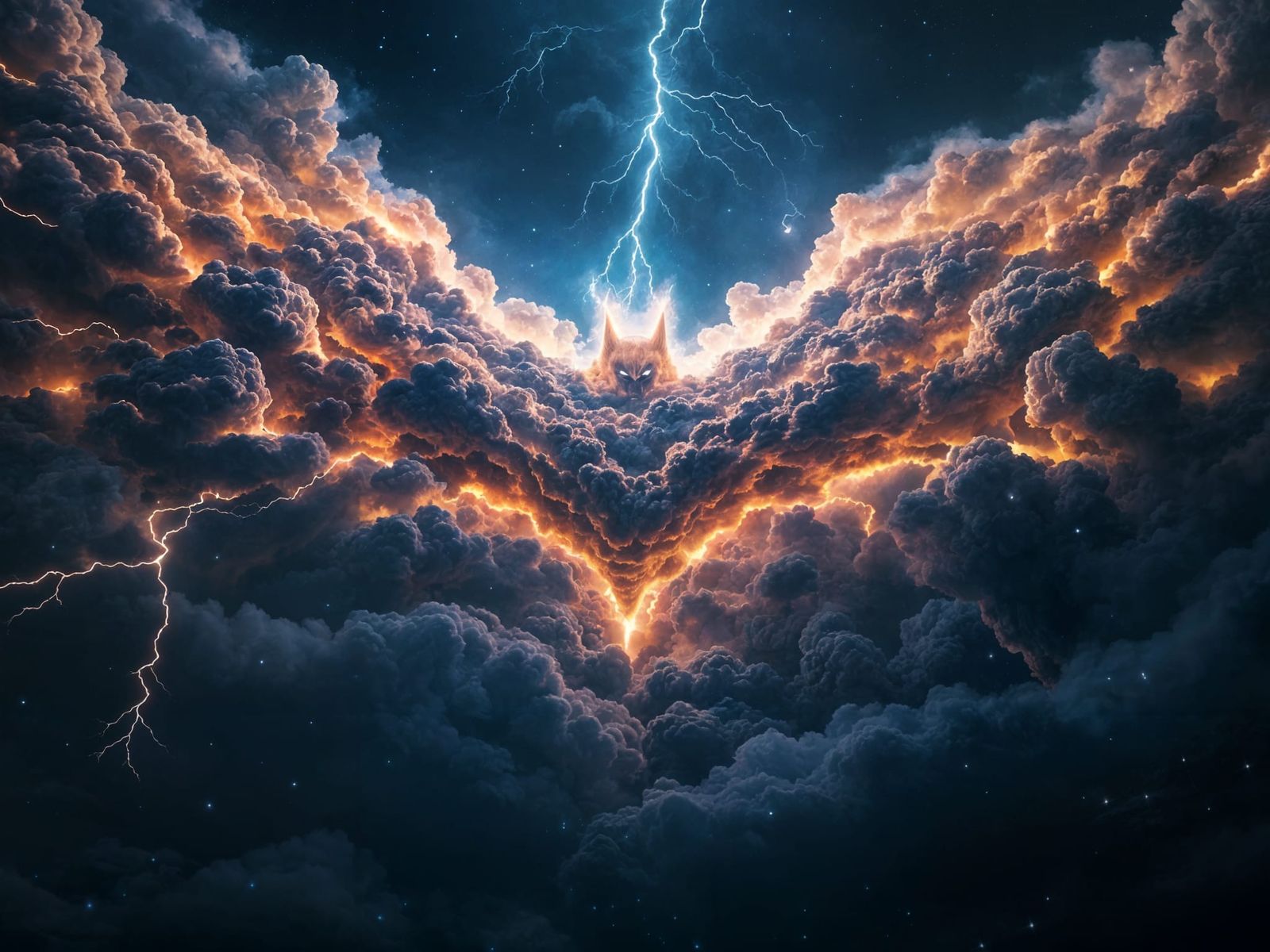 Epic Batman Emerges from Cosmic Clouds