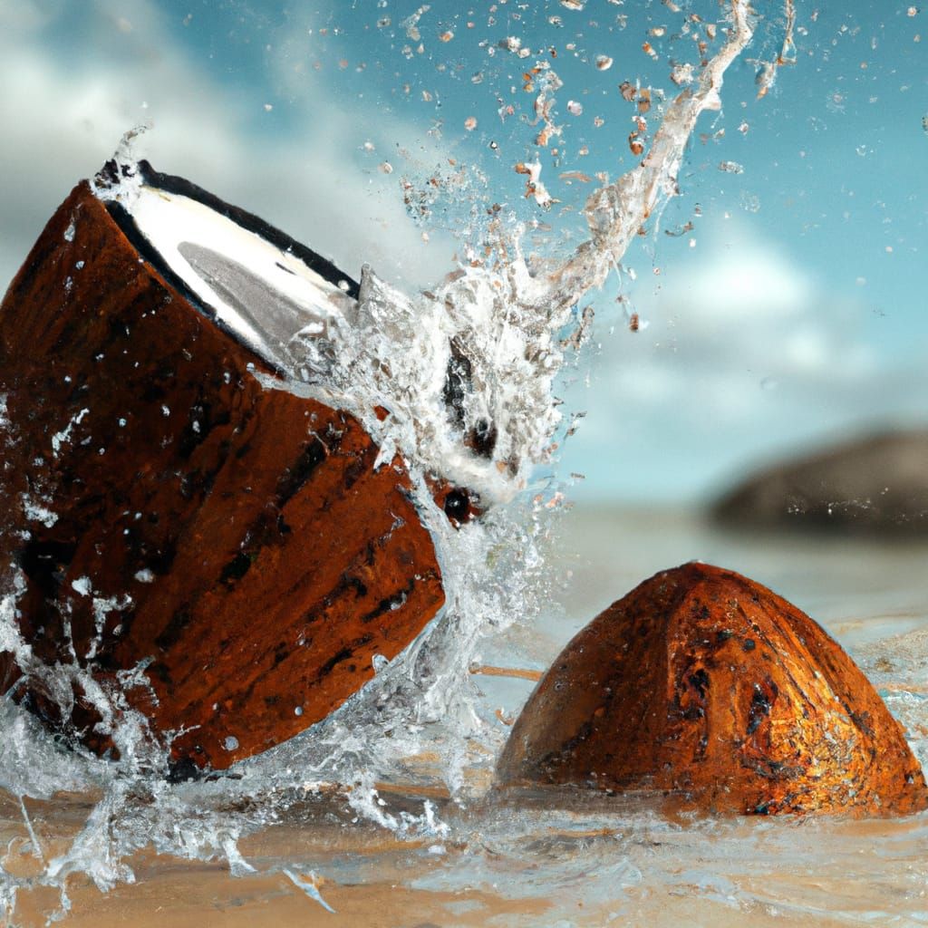 Coconut Splash: Epic Cinematic Digital Painting