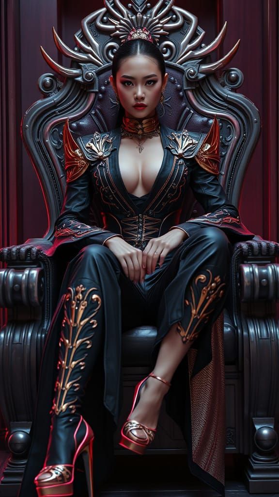 Cyberpunk Princess in Haute Couture Regalia